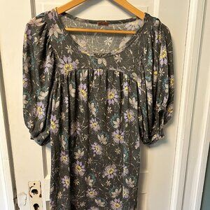 Anthropologie Floral Knit Tunic
